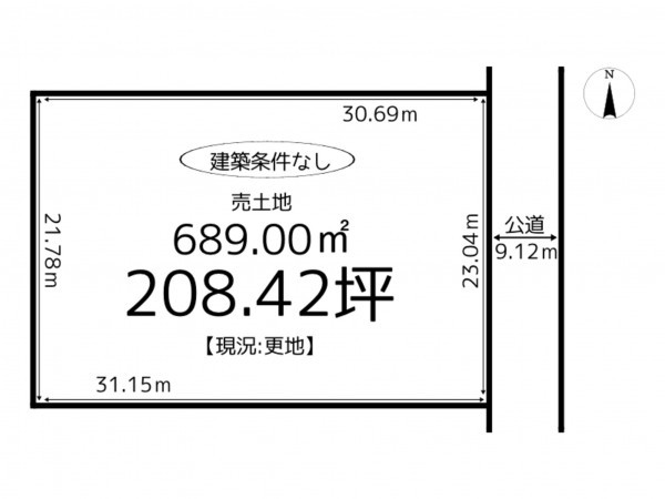姫路市網干区高田、土地の間取り画像です