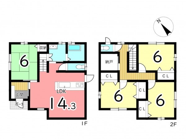 姫路市飾磨区阿成、中古一戸建ての間取り画像です