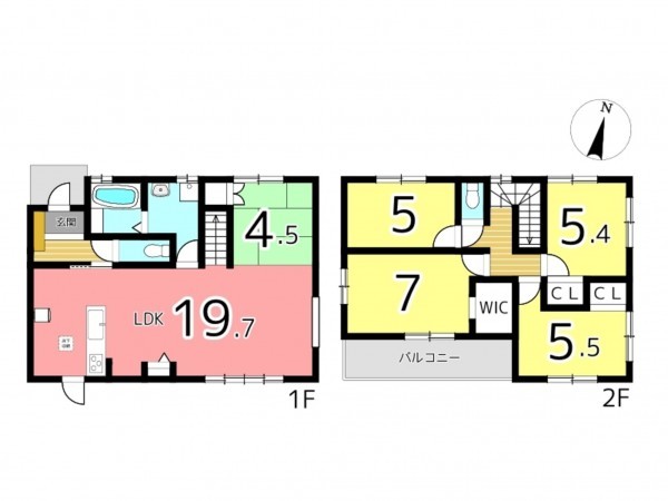たつの市龍野町中村、新築一戸建ての間取り画像です