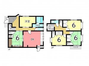 姫路市書写、中古一戸建ての間取り画像です