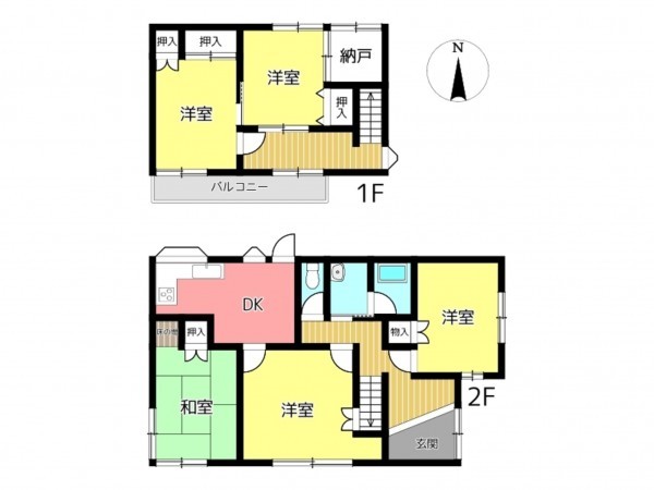 相生市菅原町、中古一戸建ての間取り画像です