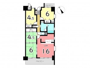 姫路市佃町、マンションの間取り画像です