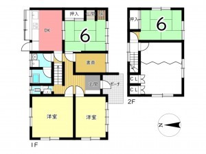 姫路市御立西、中古一戸建ての間取り画像です