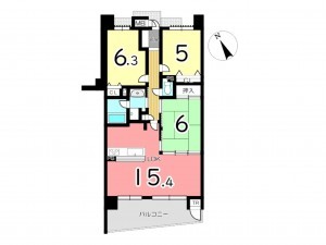 姫路市伊伝居、マンションの間取り画像です