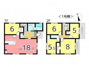 揖保郡太子町鵤、新築一戸建ての間取り画像です