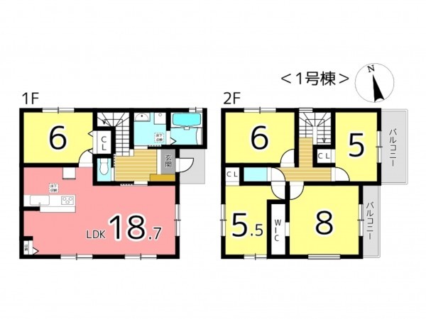 揖保郡太子町鵤、新築一戸建ての間取り画像です