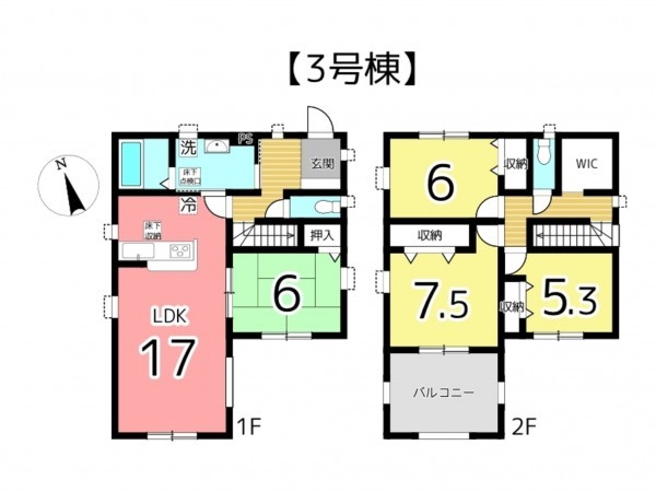 姫路市町坪、新築一戸建ての間取り画像です