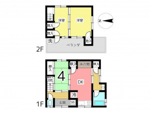 姫路市広峰、中古一戸建ての間取り画像です