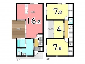 姫路市青山、中古一戸建ての間取り画像です