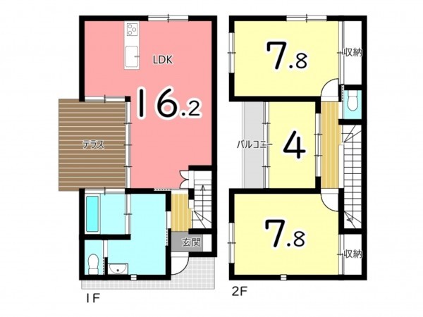 姫路市青山、中古一戸建ての間取り画像です