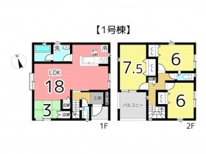 姫路市野里、新築一戸建ての間取り画像です