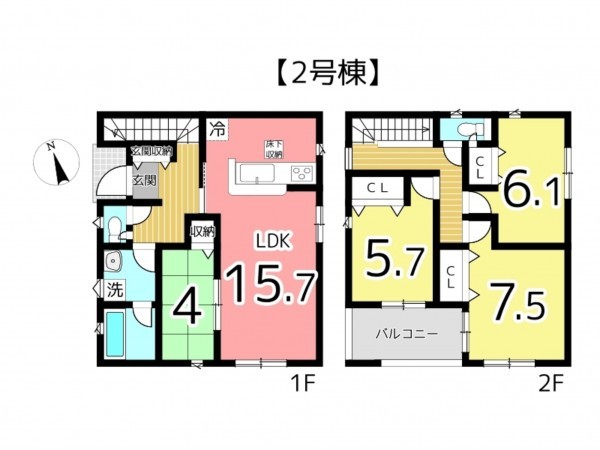 姫路市野里、新築一戸建ての間取り画像です