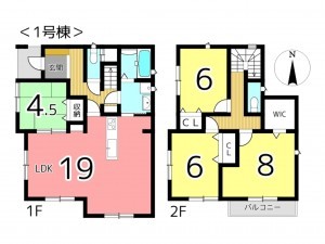 たつの市龍野町堂本、新築一戸建ての間取り画像です