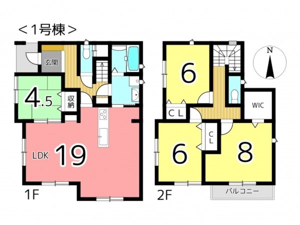 たつの市龍野町堂本、新築一戸建ての間取り画像です
