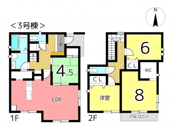 たつの市龍野町堂本、新築一戸建ての間取り画像です