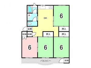 姫路市大津区天満、マンションの間取り画像です