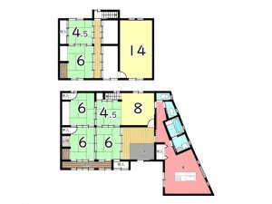 姫路市網干区垣内本町、中古一戸建ての間取り画像です