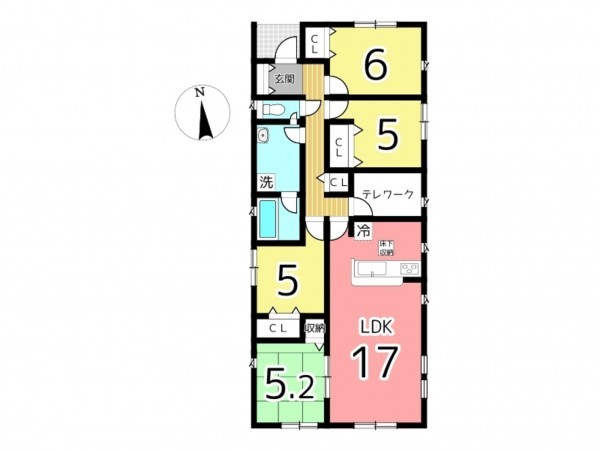 姫路市東山、新築一戸建ての間取り画像です