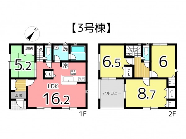 姫路市四郷町、新築一戸建ての間取り画像です