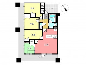 姫路市元町、マンションの間取り画像です