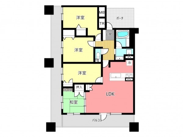 姫路市元町、マンションの間取り画像です