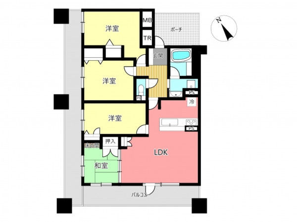 姫路市元町、マンションの間取り画像です