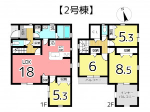 姫路市東山、新築一戸建ての間取り画像です