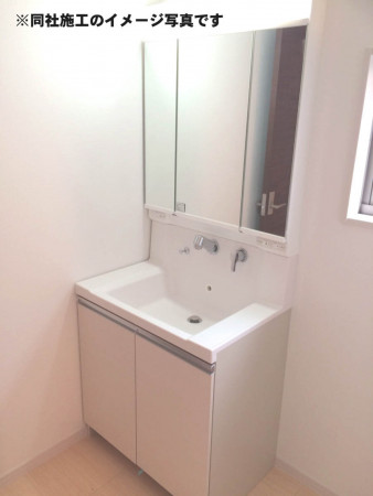 姫路市東山、新築一戸建ての洗面画像です