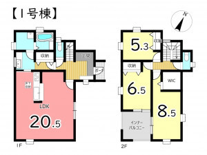たつの市龍野町中村、新築一戸建ての間取り画像です