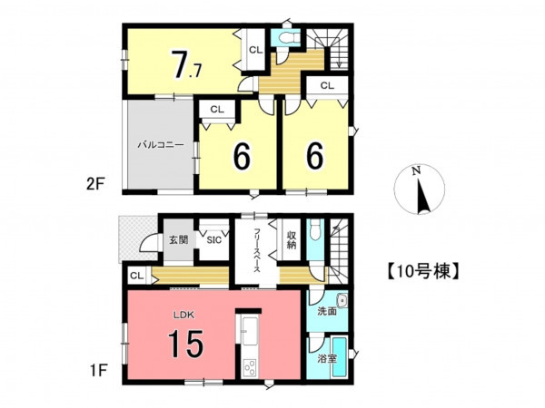 姫路市勝原区山戸、新築一戸建ての間取り画像です