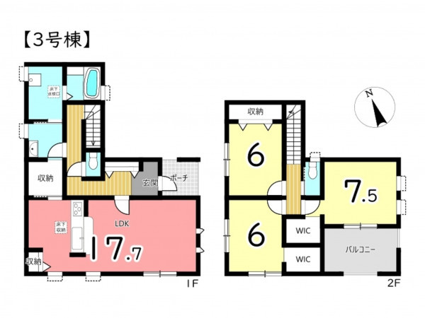 姫路市西庄、新築一戸建ての間取り画像です