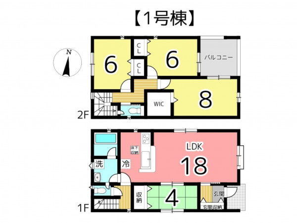 姫路市網干区新在家、新築一戸建ての間取り画像です
