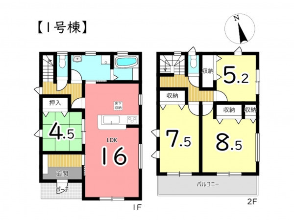 姫路市城東町、新築一戸建ての間取り画像です