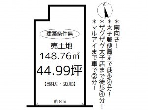 揖保郡太子町東保、土地の間取り画像です