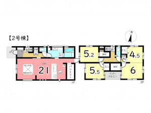 姫路市大津区平松、新築一戸建ての間取り画像です