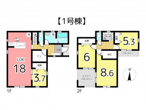 姫路市勝原区宮田、新築一戸建ての間取り画像です