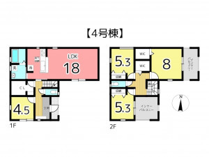 姫路市勝原区宮田、新築一戸建ての間取り画像です