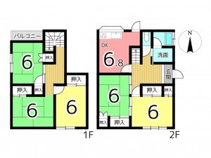 相生市赤坂、中古一戸建ての間取り画像です