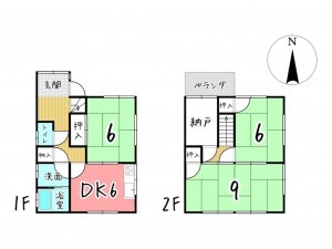 姫路市飾磨区阿成、中古一戸建ての間取り画像です