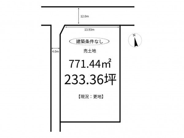 揖保郡太子町矢田部、土地の間取り画像です