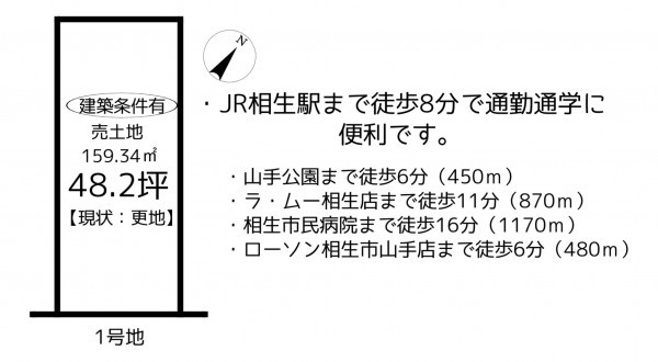 相生市山手、土地の間取り画像です