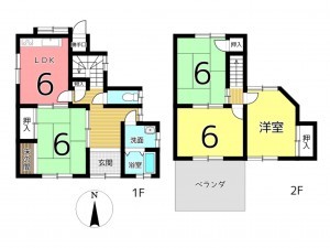 姫路市御立西、中古一戸建ての間取り画像です