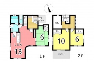 姫路市北原、中古一戸建ての間取り画像です