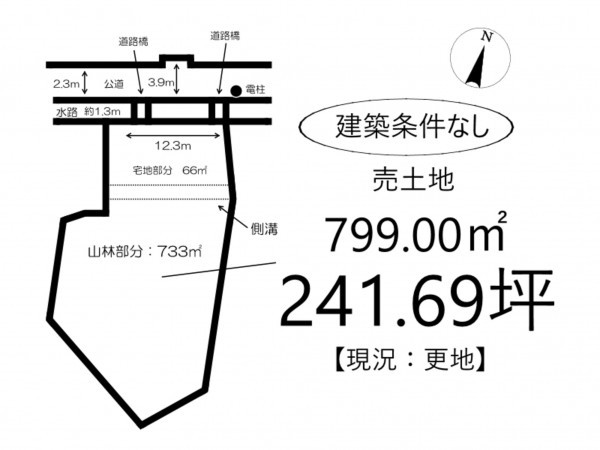 姫路市嵐山町、土地の間取り画像です