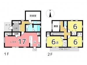 姫路市仁豊野、中古一戸建ての間取り画像です