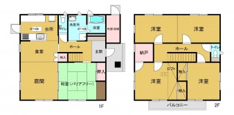 米子市河崎、中古一戸建ての間取り画像です