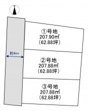 米子市三本松、土地の間取り画像です