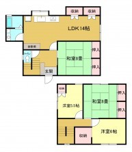 境港市森岡町、中古一戸建ての間取り画像です