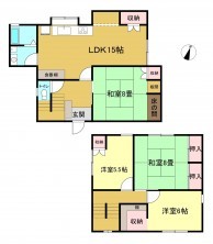 境港市森岡町、中古一戸建ての間取り画像です