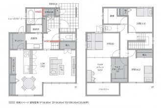 米子市東福原、中古一戸建ての間取り画像です